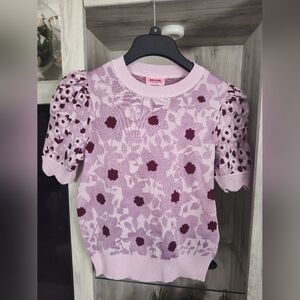 Kate Spade Kids Sweater - Light Pink and Burgundy Floral